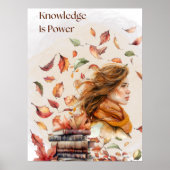 Aquarellfarbenes Wissen ist Power Inspiration Poster (Vorne)