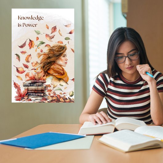 Aquarellfarbenes Wissen ist Power Inspiration Poster