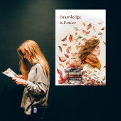 Aquarellfarbenes Wissen ist Power Inspiration Poster