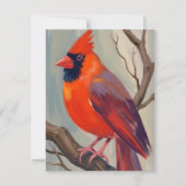 Aquarellfarbenkarte des roten Kardinals (Vorderseite)