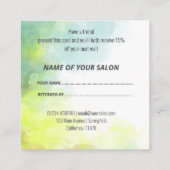 Aquarellfarbenkarten Empfehlungskarte (Rückseite)