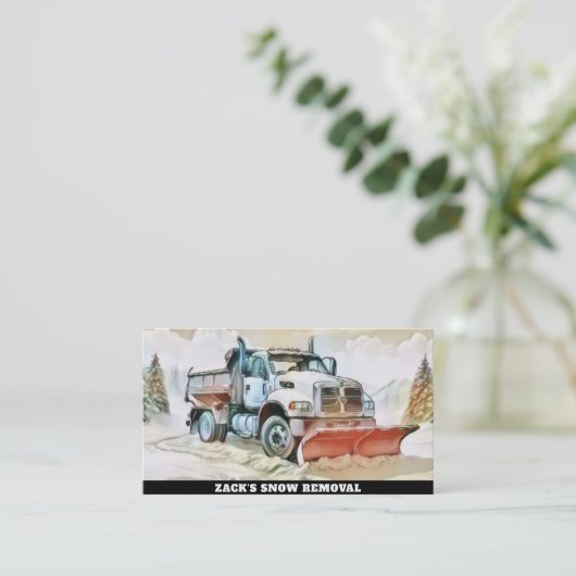 *~* Aquarellfarbenpastelschneeabzugwagen AP74 Visitenkarte (Stehend Vorderseite)