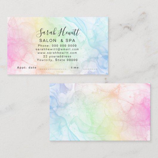 Aquarellfarbensalon und Wellness-Center Visitenkarte (Vorne/Hinten)