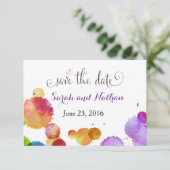 Aquarellfarbensplatten Save the Date (Stehend Vorderseite)