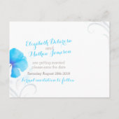 Aquarellfarbenwäsche, blau Save the Date gestriche Ankündigungspostkarte (Rückseite)