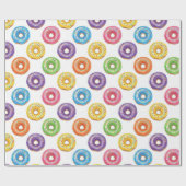 Aquarellfarbige Donuts mit Streuseln Geschenkpapier (Flach)