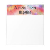 Aquarellfarbiger Spritzer Notizblock (Vorderseite)