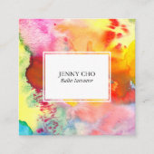 Aquarellfarbiges, texturiertes Gemälde lebhaft Quadratische Visitenkarte (Vorderseite)