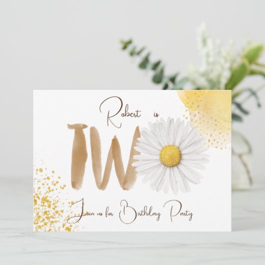 Aquarellfärbung am zweiten Geburtstag Einladung (Stehend Vorderseite)