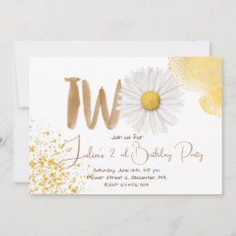 Aquarellfärbung am zweiten Geburtstag Einladung