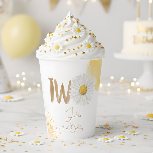 Aquarellfärbung am zweiten Geburtstag Pappbecher