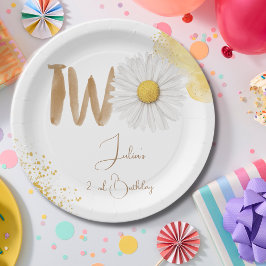 Aquarellfärbung am zweiten Geburtstag Pappteller