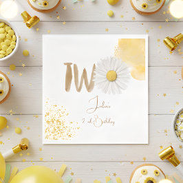 Aquarellfärbung am zweiten Geburtstag Serviette