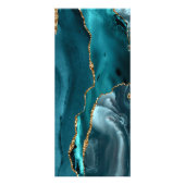 Aquarellfärbung aquamarin auf schwarzer Preisliste Werbekarte (Hinten)