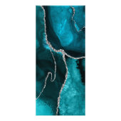 Aquarellfärbung aquamarin auf schwarzer Preisliste Werbekarte (Hinten)