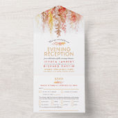 Aquarellfärbung brauner Abend Empfang Hochzeit All In One Einladung (Innen Boden)