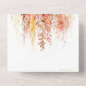 Aquarellfärbung brauner Abend Empfang Hochzeit All In One Einladung (Rückseite)