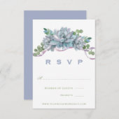 Aquarellfärbung Echeveria mit Lila UAWG RSVP Karte (Vorne/Hinten)