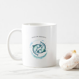 Aquarellfärbung Fische Astrologie Zodiac-Zeichen   Kaffeetasse