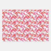 Aquarellfärbung Flamingo in Wasserfarben Geschenkpapier Set (Vorderseite 3)