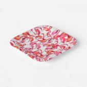 Aquarellfärbung Flamingo in Wasserfarben Pappteller (Gewinkelt)