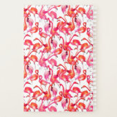 Aquarellfärbung Flamingo in Wasserfarben Planer (Rückseite)