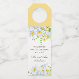 Aquarellfärbung. Floral rustic Hochzeit danke Flaschenanhänger