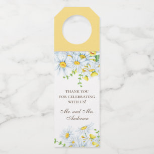 Aquarellfärbung. Floral rustic Hochzeit danke Flaschenanhänger