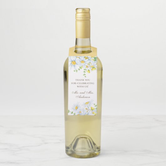 Aquarellfärbung. Floral rustic Hochzeit danke Flaschenanhänger (Auf Flasche)