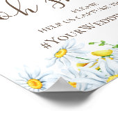 Aquarellfärbung. Hashtag für Blumenhochzeit Poster (Ecke)