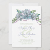 Aquarellfärbung mit Lila Band Einladung (Vorderseite)