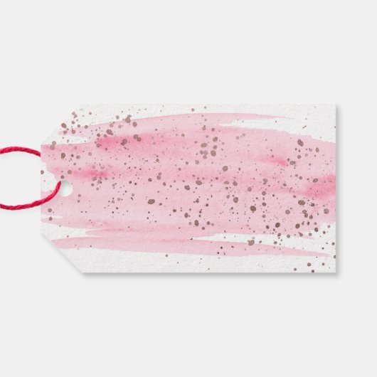 Aquarellfärbung und Rose Gold Platzkarte - Gefälli Geschenkanhänger (Rückseite Horizontal)