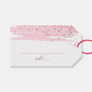 Aquarellfärbung und Rose Gold Platzkarte - Gefälli Geschenkanhänger