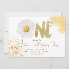 Aquarellfärbung zum ersten Geburtstag Einladung