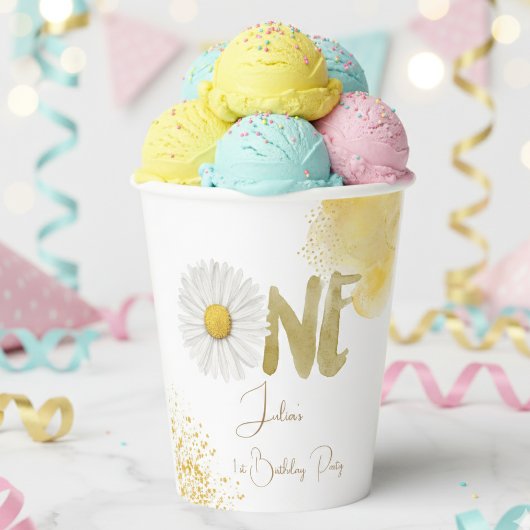 Aquarellfärbung zum ersten Geburtstag Pappbecher