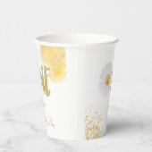 Aquarellfärbung zum ersten Geburtstag Pappbecher (Rechts)