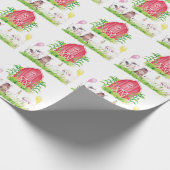 Aquarellfarm Geburtstagstiere Geschenkpapier (Ecke)