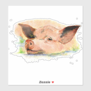 Aquarellfarm Schweinefleisch Art Aufkleber