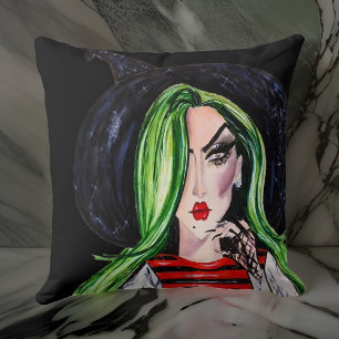 Aquarellfashion Hexenmeister Kissen