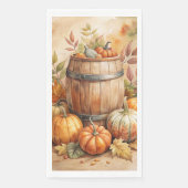 Aquarellfass mit Kürbissen Herbst Serviette (Vorderseite)