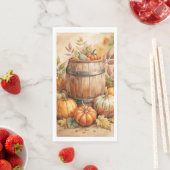 Aquarellfass mit Kürbissen Herbst Serviette (Beispiel)