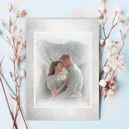 Aquarellfeder Blume Foto Hochzeit Einladung