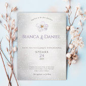 Aquarellfeder Blume Foto Hochzeit Einladung