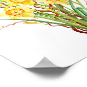 Aquarellfeder-Blume Poster (Ecke)