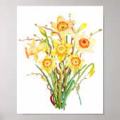 Aquarellfeder-Blume Poster (Vorne)