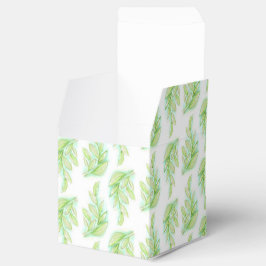 Aquarellfeder verlasse grüne Gastgeschenk Hochzeit Geschenkschachtel