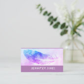 Aquarellfederkunst auf Lavendel Visitenkarte (Stehend Vorderseite)