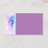 Aquarellfederkunst auf Lavendel Visitenkarte (Rückseite)