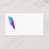 Aquarellfederkunst lila türkisfarbene Kunst Visitenkarte (Rückseite)