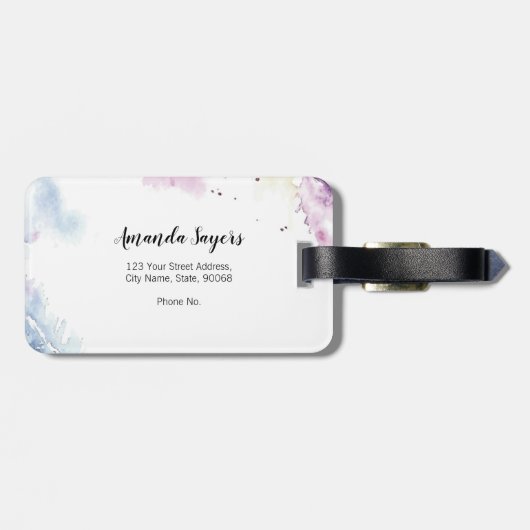 Aquarellfedern Gepäckanhänger (Rückseite horizontal)